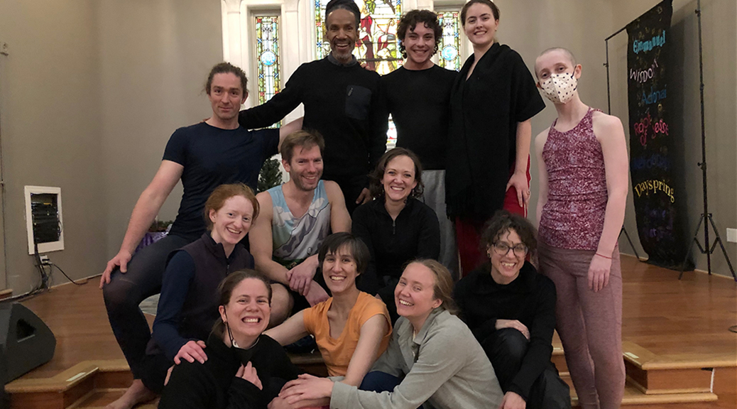 The cast of Joy: Dances for Midwinter with board member Clarence Brooks (top left)