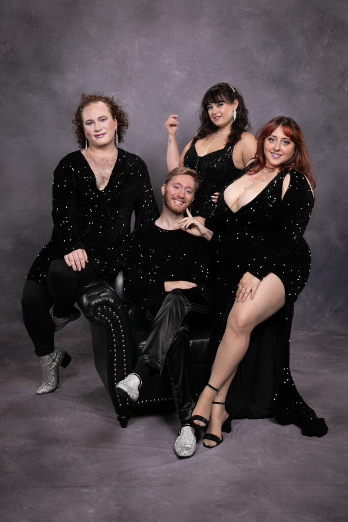 The four members of Smoke Ring, dressed in glittery evening wear.